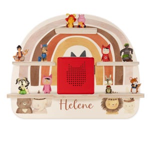 Tonieregal personalisiert mit Name für 22 Figuren & Toniebox aus Holz, Toniebox Regal, Regal für Toniebox, Kinderzimmer Deko, Baby Geschenk