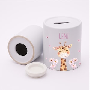Spardose personalisiert mit Namen, Keramik Sparbüchse für Kinder, Taufgeschenk Baby, Geburtstagsgeschenk mit Tiermotiv, Weihnachten