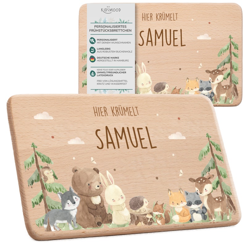 Personalized breakfast board for children ideal gift for a birth, baptism, birthday wooden board with name baby & children's room image 6