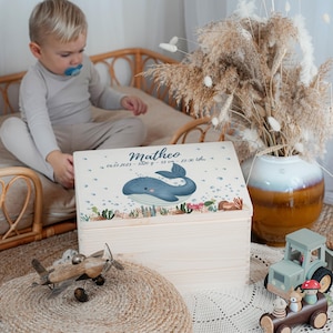 Personalisierte Baby-Erinnerungskiste, Babygeschenk Geburt, Erinnerungskiste, Erinnerungsbox Baby, Geschenk zur Geburt, Taufgeschenk Baby