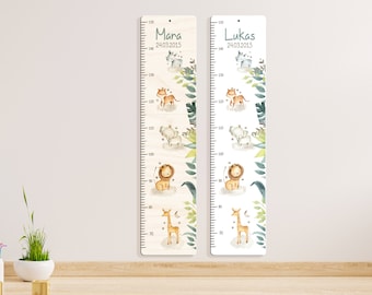 Gepersonaliseerde meetlat 65 -150 cm van hout, gepersonaliseerd met naam en motief, meetlat, doopcadeau, kinderkamer, verjaardag Kidsmood