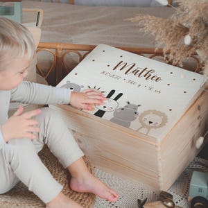 Caja de recuerdos de bebé personalizada con nombre, regalo de nacimiento, regalo de bautizo, caja de recuerdos bebé, regalo de bebé niña niño, caja de recuerdos