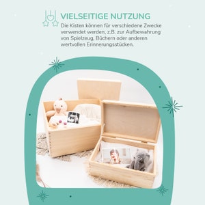 Personalisierte Baby-Erinnerungskiste, Babygeschenk Geburt, Erinnerungskiste, Erinnerungsbox Baby, Geschenk zur Geburt, Taufgeschenk Baby Bild 7