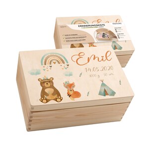 Personalized baby memory box – wooden box with name, christening gift, baby gift for birth, memory box, gift for baptism