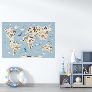Weltkarte Wandsticker, Wandtattoo, Wandaufkleber, Wanddesign, Kinderzimmer, Kinderzimmer Einrichtung, Wandbilder,Wandaufkleber, Worldmap