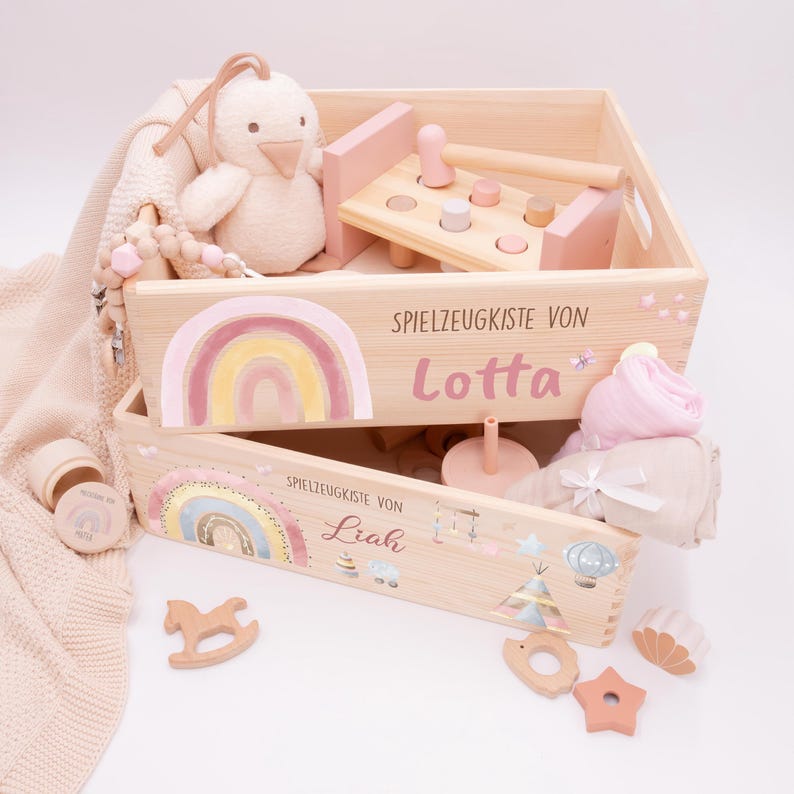 Storage Box Children Personalized Toy Box Animals – With Name Children ...