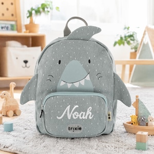 Kindergartenrucksack Drache mit gesticktem Namen, Brustschnalle und Namensschild innen