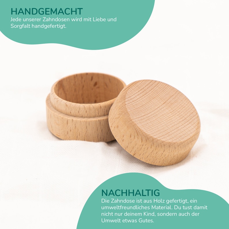 Milchzahndose personalisiert aus Holz mit Zahndose Zahnfee Münze, Zahndose für Milchzähne mit Namen, Geschenk zdjęcie 5