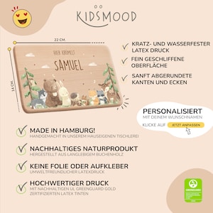 Personalisiertes Frühstücksbrettchen für Kinder Ideales Geschenk zur Geburt, Taufe, Geburtstag Holzbrett mit Namen Baby & Kinderzimmer Bild 2