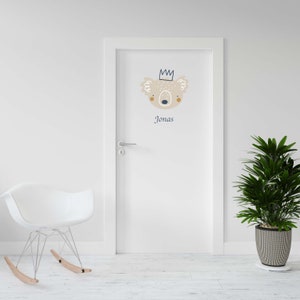Adesivo da parete, adesivo da parete personalizzato con nome, adesivo da parete per cameretta dei bambini. Adesivo con nome, adesivo per porta, adesivo per porta, orso