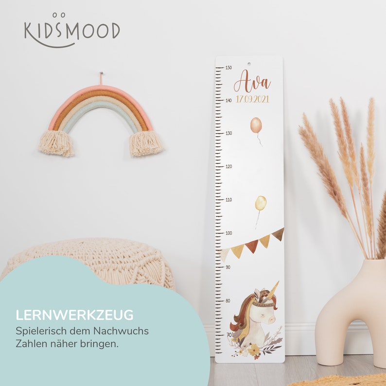 Kinder Messlatte personalisiert 65 150cm, Messleiste, Taufgeschenk, Babygeschenk Geburt, Taufgeschenk, Kinderzimmer, Geburtstagsgeschenk Bild 2