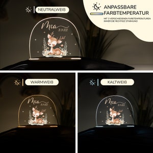 Personalisierte Kinderzimmer LED-Lampe mit Namen, Nachhaltige Echtholz, Dimmbares Nachtlicht, Babygeschenk Geburt, Taufgeschenk Bild 6