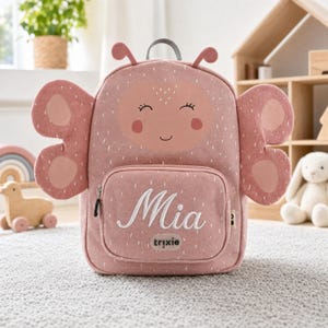 Bär Kindergartenrucksack mit weißer Namens-Stickerei, ergonomisch für kleine Rücken