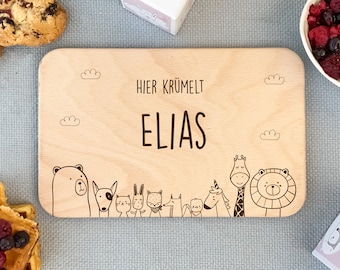 Breakfast board for children, baby gift, personalized board, birthday gift, wooden board with engraving, breakfast board, christening gift