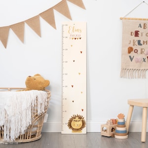 Personalisierte Messlatte aus Holz oder Aluminium, Messlatte Kinderzimmer, Messlatte Mädchen oder Junge, Geschenkidee zur Geburt oder Taufe