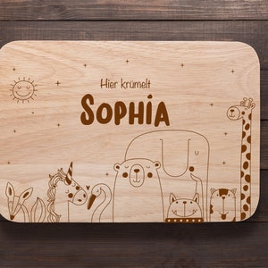 Breakfast board children, baby gift, board personalized, birthday gift, wooden board with engraving, breakfast board, christening gift