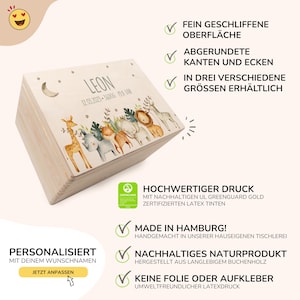 Personalized baby memory box with name, gift for birth, christening gift, baby keepsake box, baby gift for girls and boys, memory box image 4