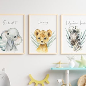 3er Bundle Tier Babyposter Wandbild, Kinderzimmer-Poster, Kinderzimmer, Wanddeko, Motovationsbilder, Poster Baby, Kinderzimmer Geschenke
