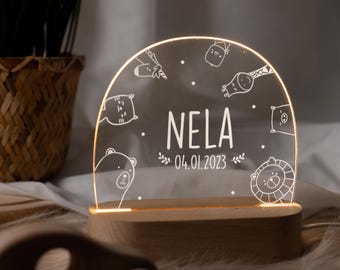 Personalisiertes Nachtlicht, Babygeschenk Geburt, Taufgeschenk, Kinderzimmer, Geburtstagsgeschenk, Nachtlicht mit Name, Geschenk junge