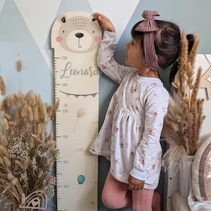 Vara de medição infantil personalizada 65 -150 cm com nome, barra de medição, vara de medição decoração de quarto infantil, presente de batizado, presente de bebê, aniversário