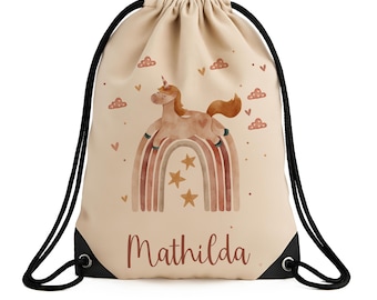 Personalized gym bag for kids | Gym bag with name | Kindergarten sports bag | Back to school gift | Personalized unicorn