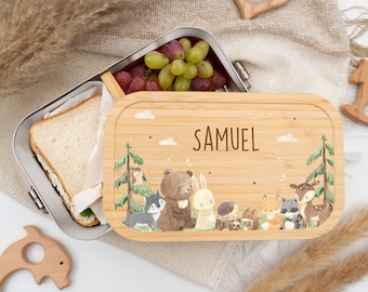 Personalized lunch box for children - stainless steel lunch box with name, snack box for baby kids, ideal for kindergarten & school