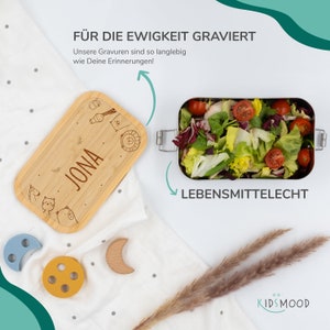 Brotdose personalisiert, Brotdose Kinder, Brotdose, Kidsmood, Brotdose Edelstahl, Lunchbox, Kinder, Baby Personalisierte Lunchbox für Kinder Bild 3