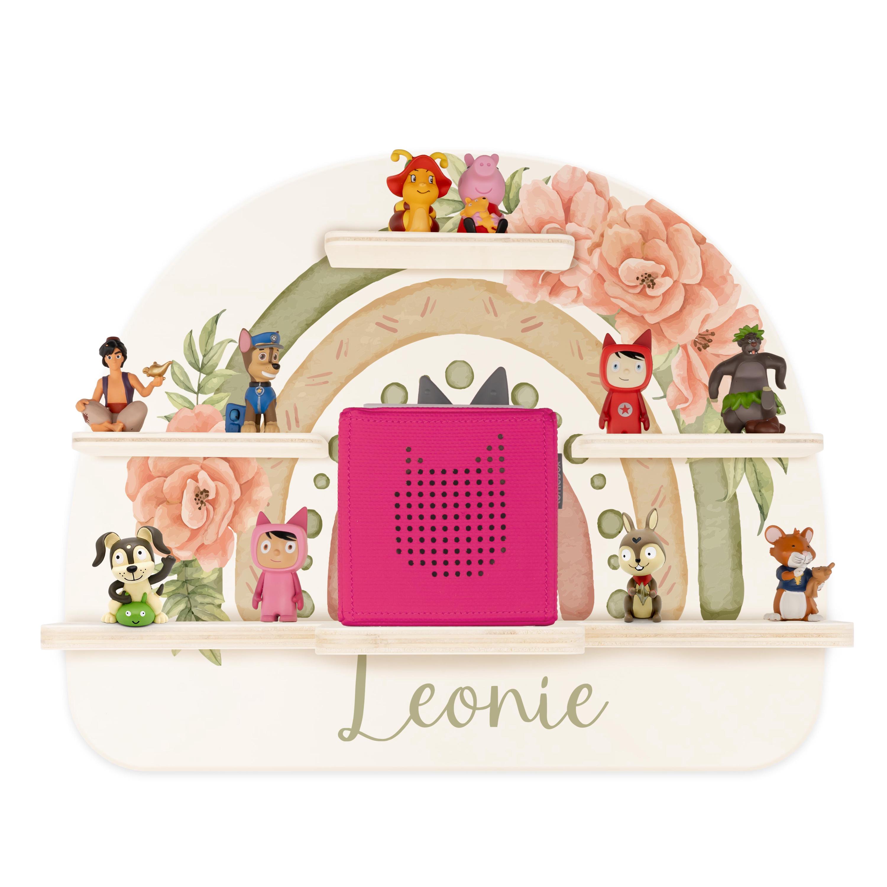 Tonie shelf rainbow personalized with name for 22 Tonie figures & Toniebox, Toniebox shelf, shelf for Toniebox, children's room decoration