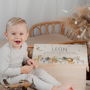 Personalized baby memory box with name, gift for birth, christening gift, baby keepsake box, baby gift for girls and boys, memory box image 3