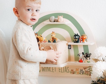 Tonieregal mit Namen personalisiert – Perfektes Taufgeschenk, Geschenk zur Geburt, Kinderzimmer-Deko für Tonie-Figuren und Toniebox