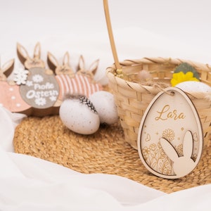 Easter decoration personalized made of wood Easter gift Easter pendant with name Easter Easter pendant Wooden pendant Easter basket Easter basket Muster 1
