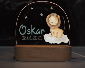 Personalisierte Regenbogen Nachtlampe aus Acryl, Babygeschenk Geburt, Taufgeschenk, Kinderzimmer, Geburtstagsgeschenk, Nachttischlampe