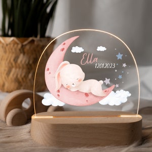 Personalizowana tęczowa lampka nocna wykonana z akrylu, prezent dla dziecka na narodziny, prezent na chrzciny, do pokoju dziecięcego, prezent urodzinowy, lampka nocna