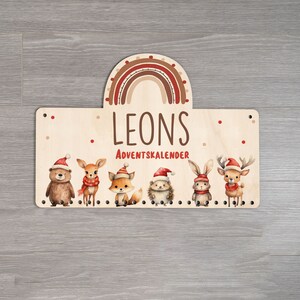 Personalisierter Adventskalender mit Name, Weihnachten, Adventskalender aus Holz, Advent, Jutesäckchen, Adventskalender zum befüllen, Kinder Nur Holzschild