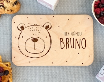 Children's breakfast board, baby gift, personalized board, birthday gift, wooden board with engraving, breakfast board, baptism gift