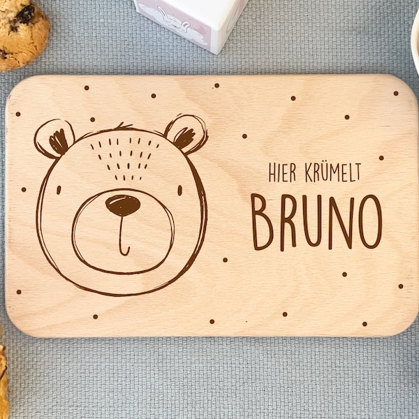 Frühstücksbrettchen Kinder, Baby Geschenk, Brettchen personalisiert, Geburtstagsgeschenk, Holzbrett mit Gravur, Frühstücksbrett,Taufgeschenk