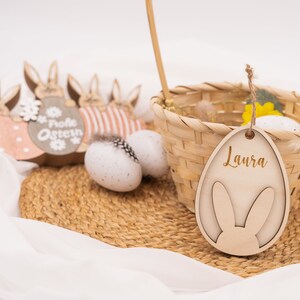 Easter decoration personalized made of wood Easter gift Easter pendant with name Easter Easter pendant Wooden pendant Easter basket Easter basket Muster 2