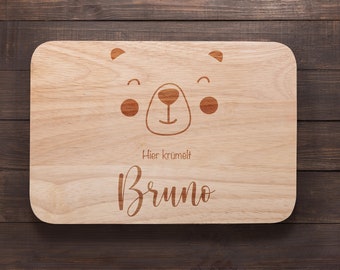 Frühstücksbrettchen Kinder, Baby Geschenk, Brettchen personalisiert, Geburtstagsgeschenk, Holzbrett mit Gravur, Frühstücksbrett,Taufgeschenk