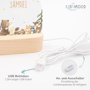 Lampada da notte arcobaleno personalizzata in acrilico, regalo nascita bambino, regalo battesimo, cameretta bambini, regalo compleanno, lampada da comodino immagine 7