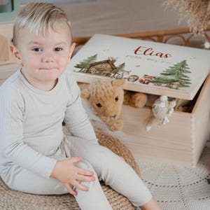 Caja de recuerdos de bebé personalizada, regalo de nacimiento de bebé, idea de regalo de bebé, caja de almacenamiento de bebé, regalo de nacimiento, regalo de bautizo de bebé