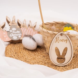 Easter decoration personalized made of wood Easter gift Easter pendant with name Easter Easter pendant Wooden pendant Easter basket Easter basket image 6