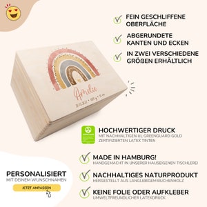 Personalisierte Baby-Erinnerungskiste, Babygeschenk Geburt, Erinnerungskiste, Erinnerungsbox Baby, Geschenk zur Geburt, Taufgeschenk Baby Bild 2