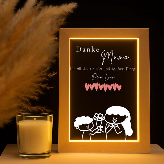 Cadeau Femme Cadeau Maman, LED Veilleuse En Acrylique Cadeau Pour Maman, Personnalisé Noël Cadeau De Fête Des Cadeau Femme Fete Des Meres
