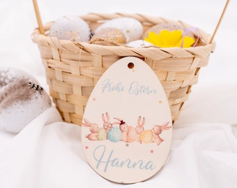 Décoration de Pâques en bois personnalisée | Cadeau de Pâques | Pendentif de Pâques avec nom | Pâques | Pendentif de Pâques | Pendentif en bois | Nid de Pâques | Panier de Pâques