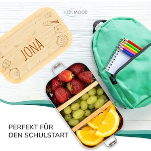 Brotdose personalisiert, Brotdose Kinder, Brotdose, Kidsmood, Brotdose Edelstahl, Lunchbox, Kinder, Baby Personalisierte Lunchbox für Kinder Bild 2