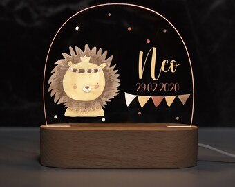 Personalisierte Regenbogen Nachtlampe aus Acryl, Babygeschenk Geburt, Taufgeschenk, Kinderzimmer, Geburtstagsgeschenk, Nachttischlampe