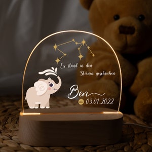 Personalized zodiac sign night lamp made of acrylic, baby gift birth, christening gift, children's room, birthday gift, bedside lamp image 4