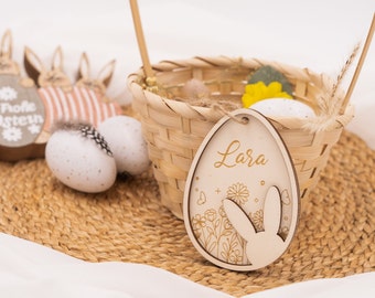 Décoration de Pâques en bois personnalisée | Cadeau de Pâques | Pendentif de Pâques avec nom | Pâques | Pendentif de Pâques | Pendentif en bois | Nid de Pâques | Panier de Pâques