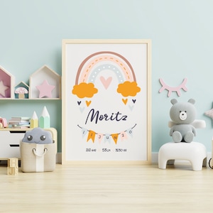 Personalisiertes Geburtsposter mit Geburtsdaten, das perfekte Geschenk zur Geburt, Geschenkidee, Wandposter, Wandbild,Geschenk, Kinderzimmer