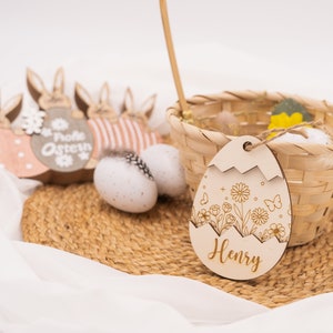 Easter decoration personalized made of wood Easter gift Easter pendant with name Easter Easter pendant Wooden pendant Easter basket Easter basket Muster 5